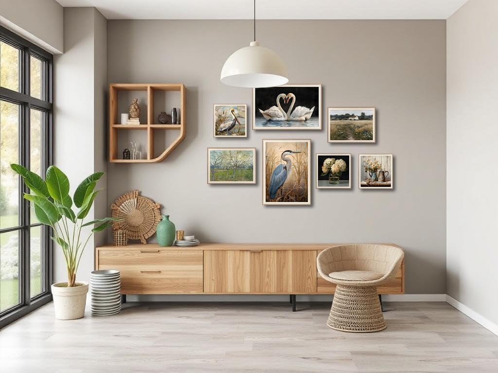 Amazon.com: LAIART Framed canvas wall art, swan canvas printing