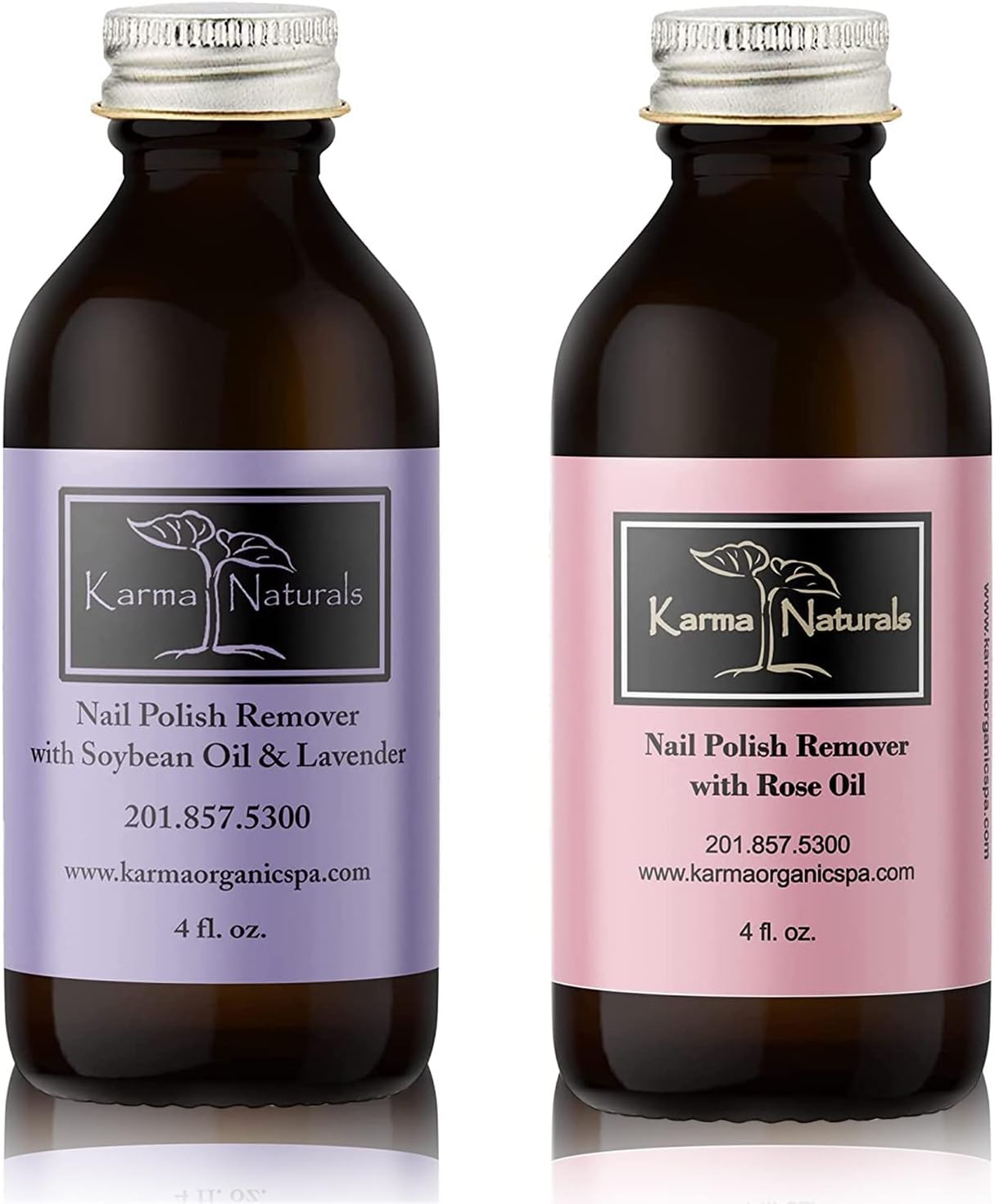 Natural Nail Polish Remover with Rose Oil and Soybean Lavender - Non Toxic, Vegan, Cruelty Free, Acetone free – Nails Strengthener for Fingernails – 4 fl. Oz