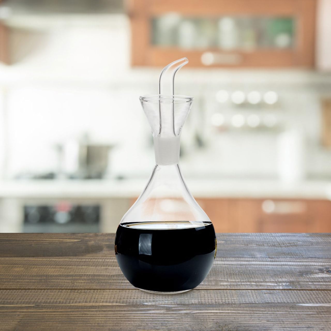 SHOWERORO Glass Sauce Bottle Oil Dispenser Bottle for Olive Oil Vinegar and Seasoning Storage Household Condiment Pot with Stopper for Kitchen Cooking 8.46 X 3.14 X 3.14 in image 4