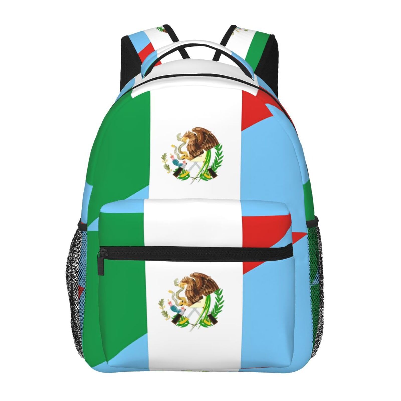 SUNNYEE Mexico Guatemala Guatemalan Flag Casual Backpacks Canvas Backpack Work Laptop Rucksack Travel Daypack Lightweight Bags with Multi-Pockets for