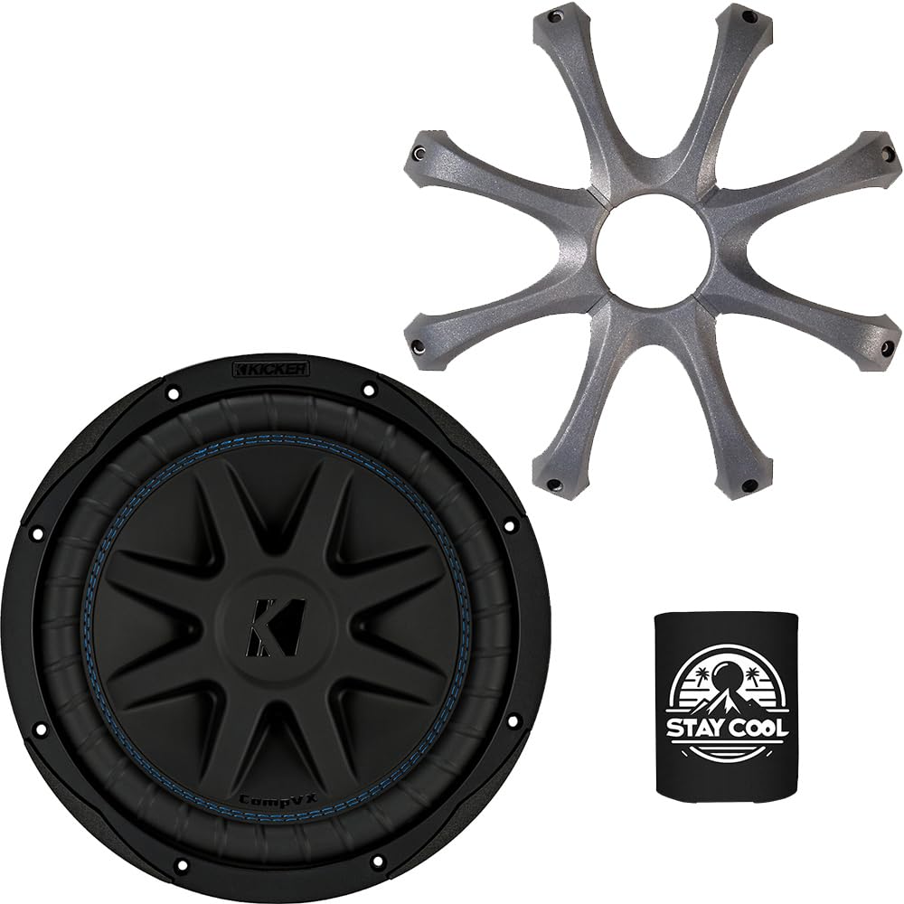 KICKER Bundle of 2 Items 10" CompVX Subwoofer DVC 4-ohm with ABS Grille 44CVX104+GR100