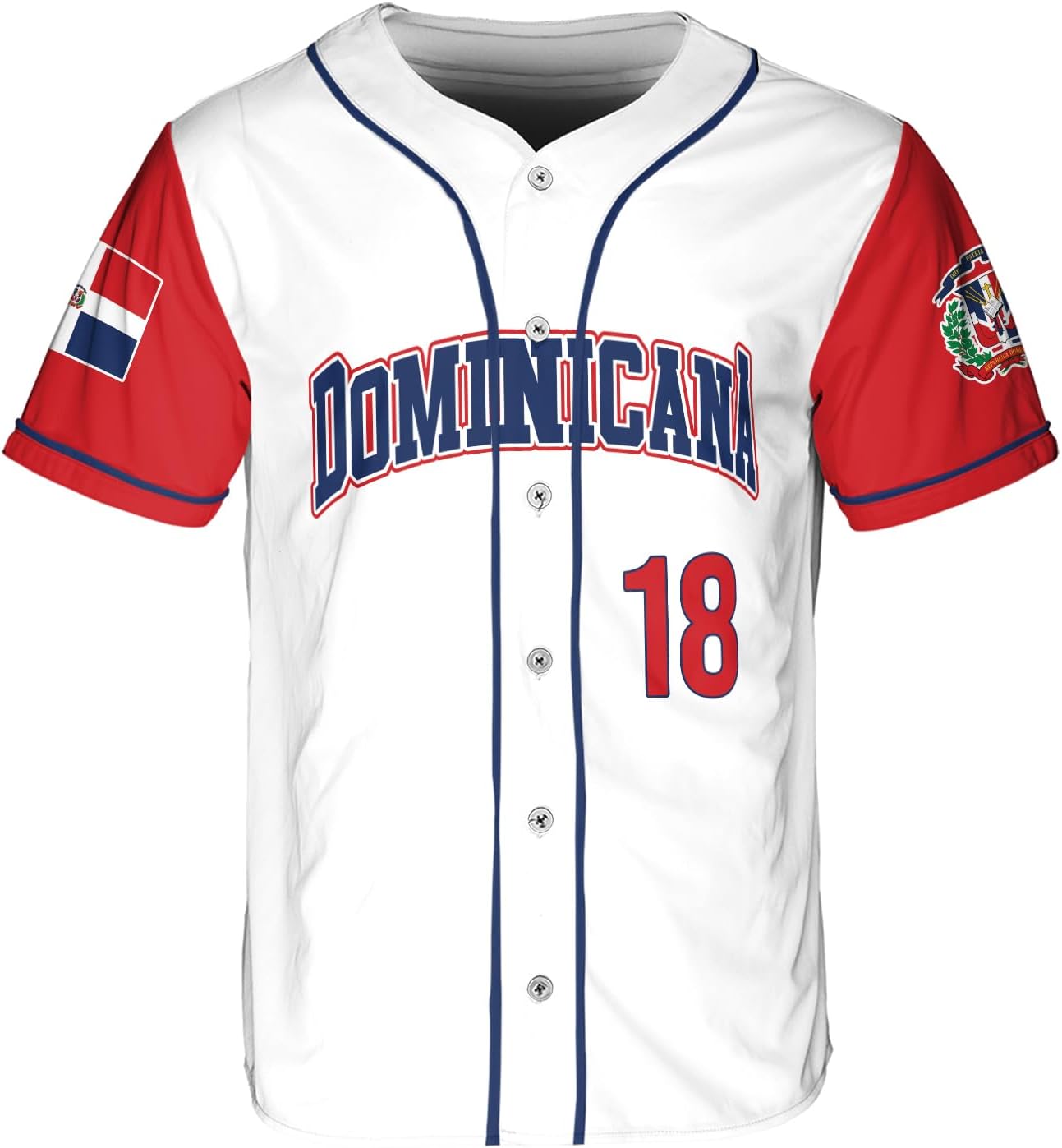 Dominican Republic Baseball Jersey Shirt - Personalized Dominican Jersey for Men Women, Team Sports Uniform