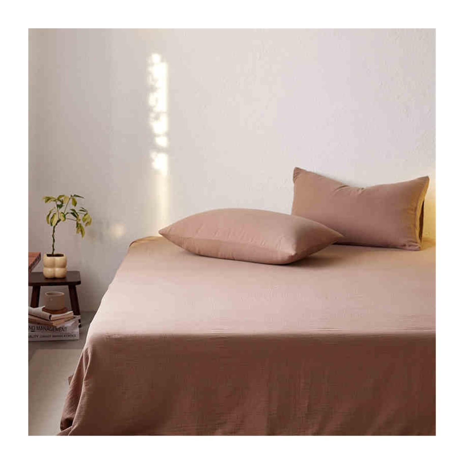 Sábana Encimera, Sábana Encimera de Gasa Algodón, Suave y Cómoda para Cama de 90cm 100cm 120cm 135cm 150cm 180cm 200cm(Brown,245x250cm)