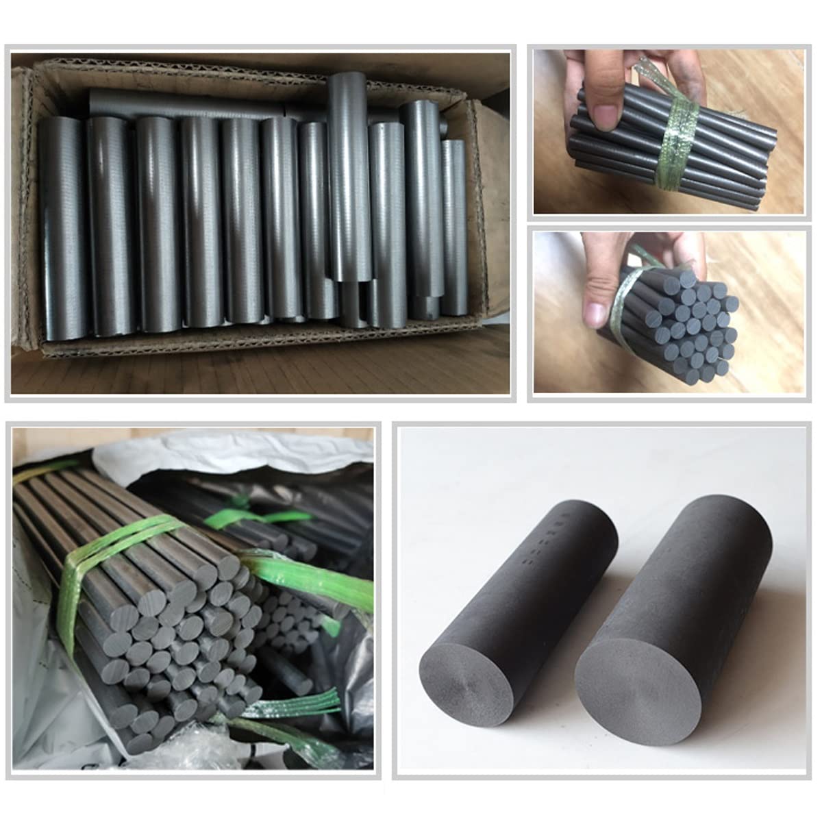 5 szt. 99,9% pręta cylindra z elektrodą grafitową, długość 100 mm 200 mm 300 mm, dla metalurgii, maszyn, elektroniki, przemysłu chemicznego, przemysłu lekkiego(9 * 300mm)