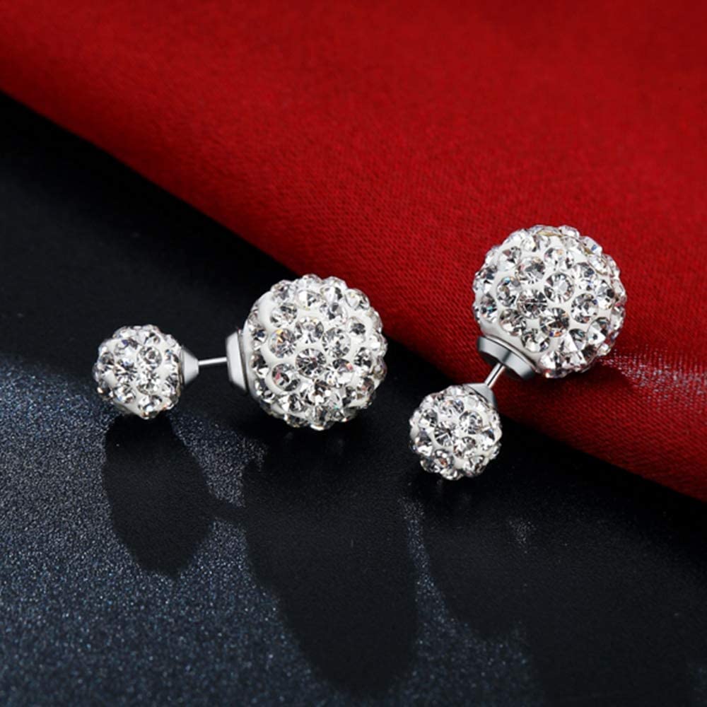 1 para eleganckich kolczyków z rhinestone kolczyki błyszczące diamentowe kolczyki okrągłe stadniny kolczyki biżuteria akcesoria prezent dla dziewcząt kobiet srebrny wysokiej jakości