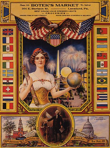 Washington BOTEK'S Market Global Market Vintage Poster REPRO