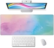 Large Gaming Mouse Pad with Stitched Edges, Watercolor Batik Desk Mat Extended Keyboard Pad, Non-Slip Rubber Base Desk Pad for Keyboard and Mouse, 31.5X11.8 inch
