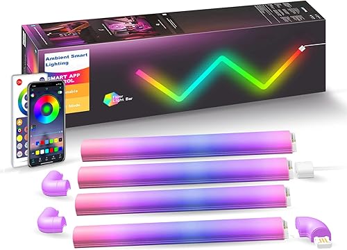 OUPURLED Luces LED de pared barra de luz LED inteligente para sala de juegos con control de aplicación luces multicolor para juegos de