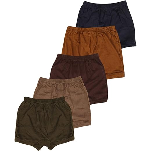Boys Cotton Solid Drawers Pack of 5