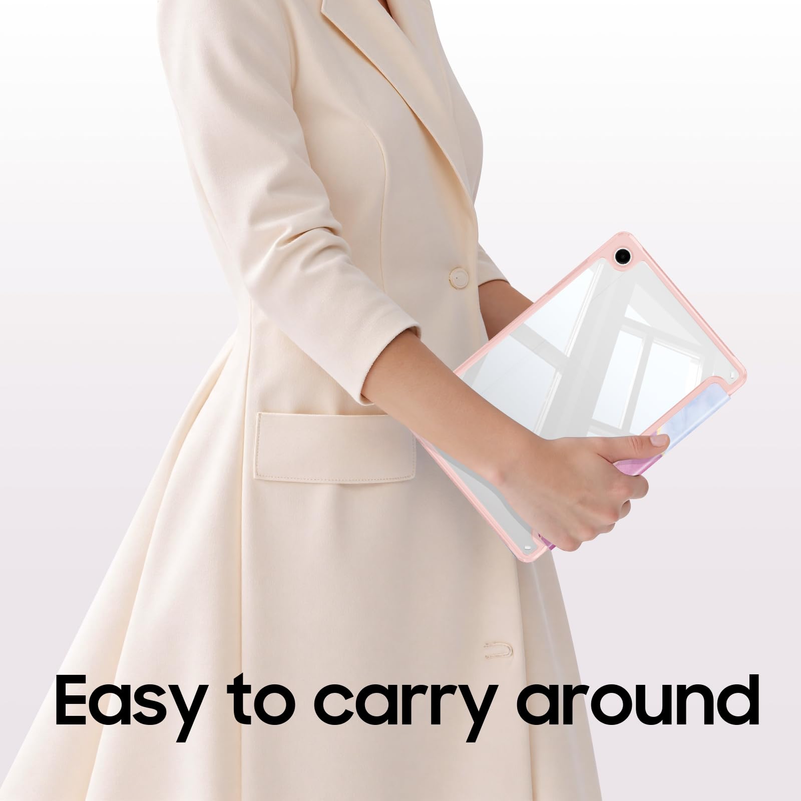 Fintie Hybrydowe etui do Samsung Galaxy Tab A9 Plus 11 cali 2023 - odporne na uderzenia etui ochronne z przezroczystą twardą obudową z tyłu do tabletu A9 + SM-X210/X216/X218, wspaniały marmur