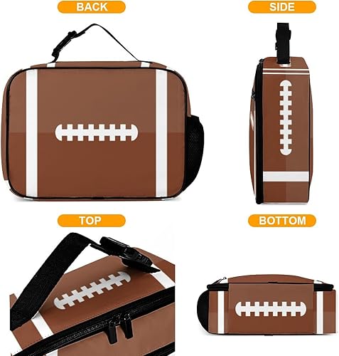 Miniatura 4 de Lonchera reutilizable de fútbol americano, bolsa de almuerzo aislada, bolsa enfriadora, lonchera para comida y alimentos, bolsa de mano para