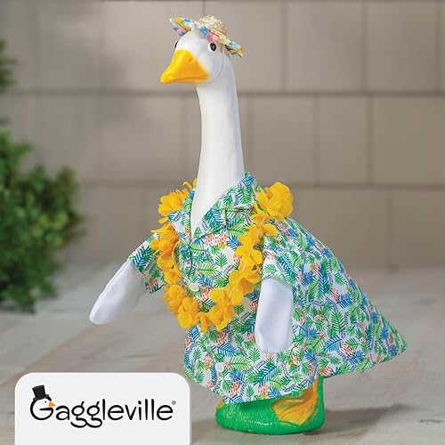 Miniatura 2 de Fox Valley Traders Gaggleville - Traje de ganso hawaiano, se adapta a una estatua grande de 23 pulgadas de alto