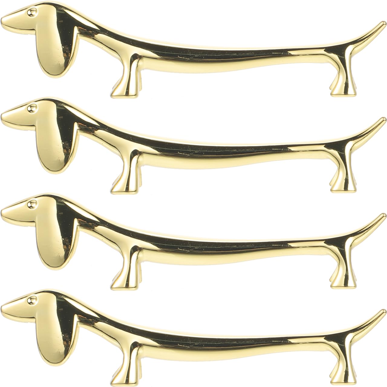 Baguettes de cuisine stables sans tache grâce au support teckel doré x12