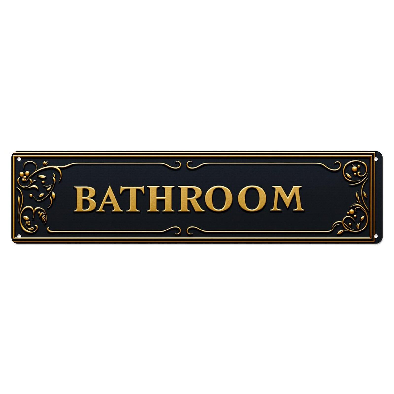 Ornate Gold Frame Design Pattern_1 Tin Sign Vintage Metal Poster Retro Bar, Home, Man Cave, Kitchen, Laundry Room Wall Art Decor Gift 4x16 Inch