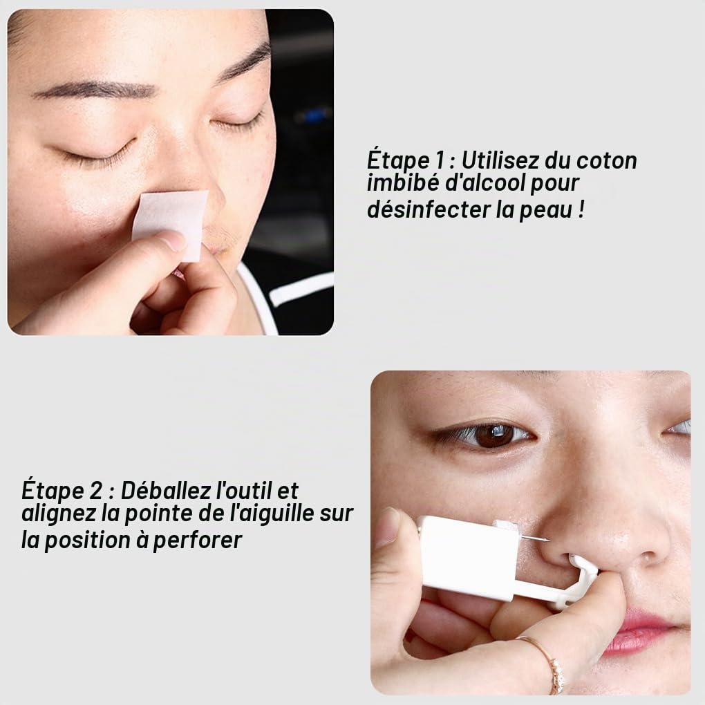 Perceur de nez à usage unique en métal outil de perçage d'oreille bricolage artisanat beauté bijoux percer dispositif goujons professionnel