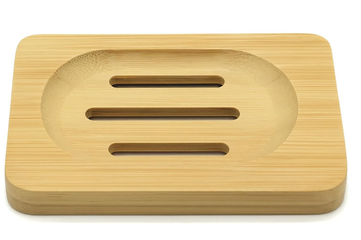 Kandid® Bamboo Soap Dish – Wooden Soap Holder with Drainage – Non-Slip Natural Bamboo Soap Tray for Bathroom, Kitchen & Shower – 11.5 × 8.5 × 2.2 cm