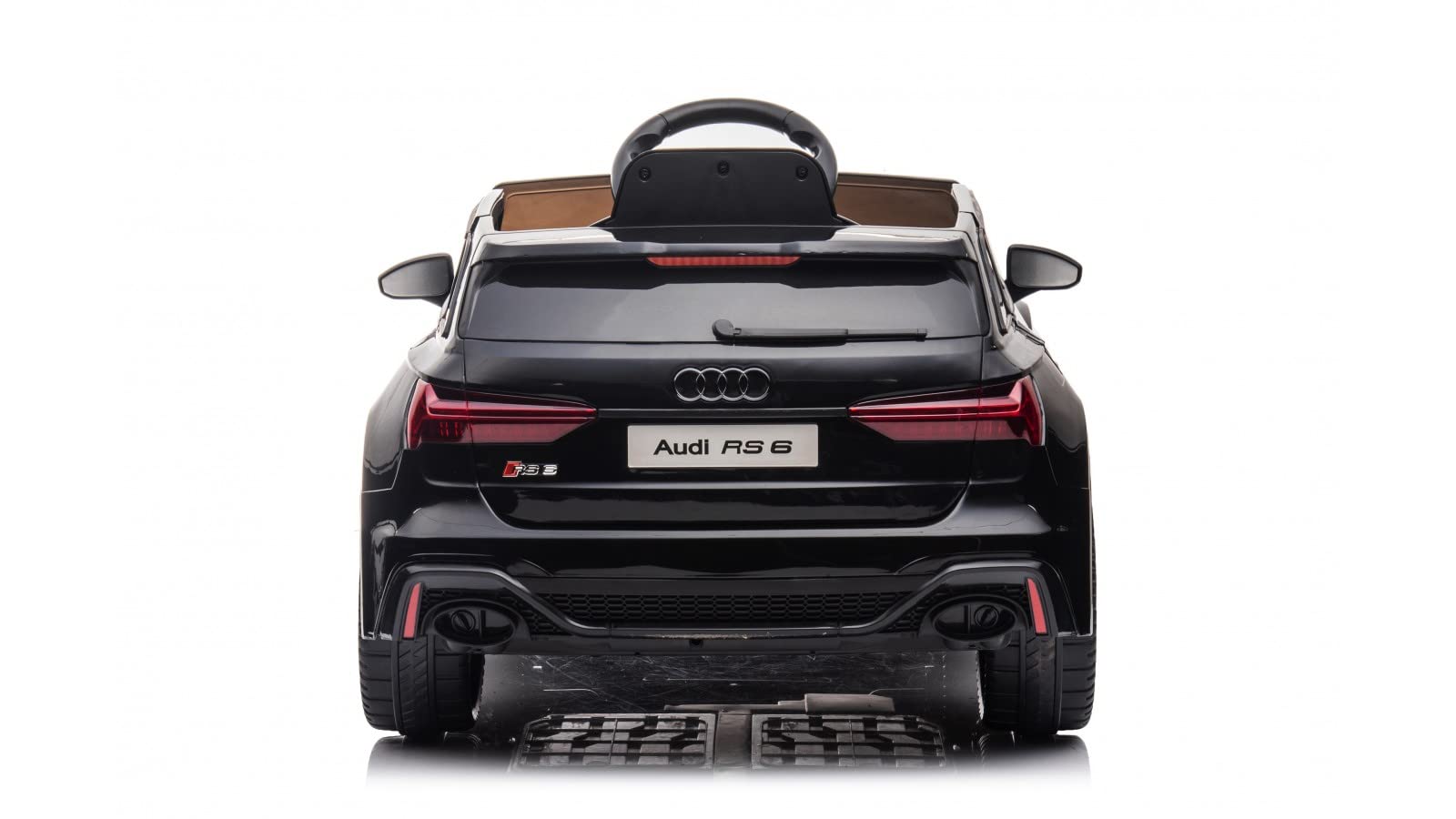 TOYSCAR Macchina Elettrica per Bambini Audi RS6 Full Optional Auto Elettrica per Bambini Telecomandata Sedile in Pelle Porte Apribili Doppio Motore Elettrico 12V Carico 25 kg