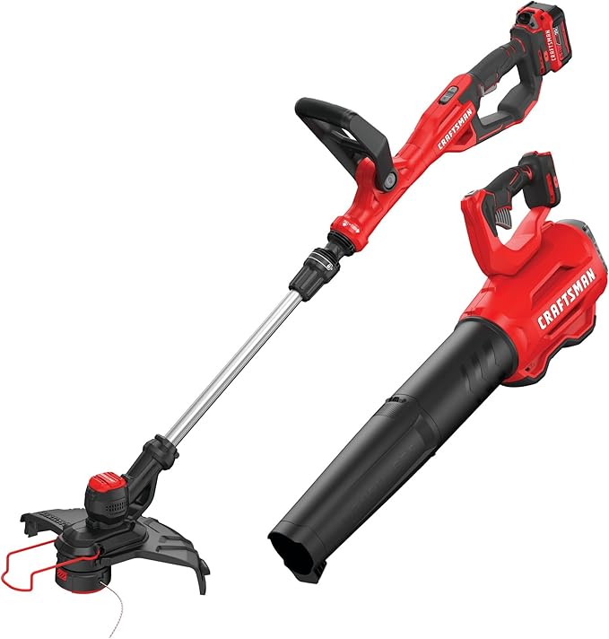 CRAFTSMAN V20 String Trimmer and Leaf Blower Combo Kit, Cordless (CMCK297M1)
