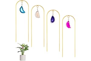 Crystal Plant Pot for Indoor and Outdoor Plants - 4 Pack Mini Metal Trellises