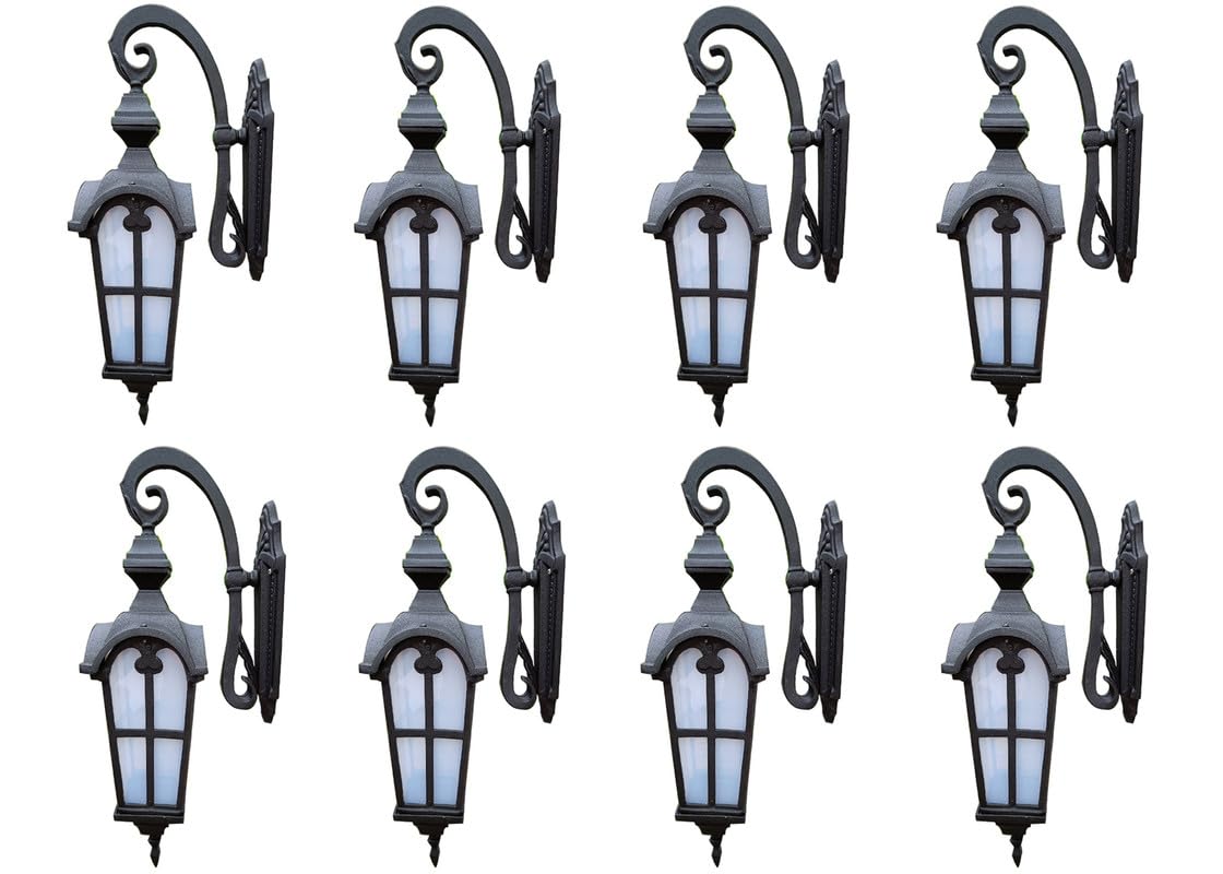 Kiyah Lights B22 Holder Cast Aluminium Black Texture Finished Standard Garden Light Wall Illumination for Patio, Porch & Balcony l Pack of 8 (B0CK5L24CR) Amazon Price History, Amazon Price Tracker