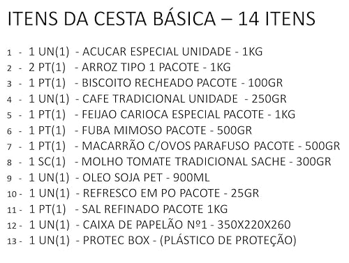 CESTA BASICA COMPLETA PROMOCIONAL DE ALIMENTOS DUANDRA MEGASTORE