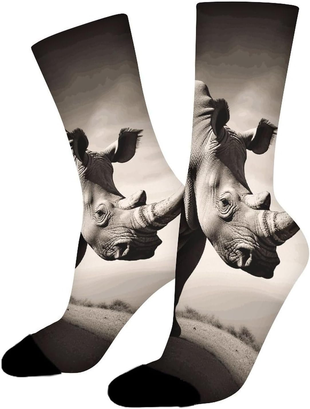 Moisture Wicking Socks, Breathable, Lightweight Crew Sock, Casual | South Africa Animal Work Socks for Women Men, Elastic Soft Boot Socks for Travel, Seamless