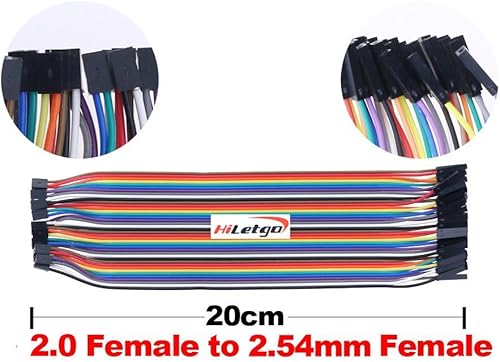 Miniatura 6 de HiLetgo 200 unidades5 x 40 cables de puente de tabla de pan Dupont macho a macho, macho a hembra, hembra a hembra, 0.100 in a 0.100 in, 0.100 in a