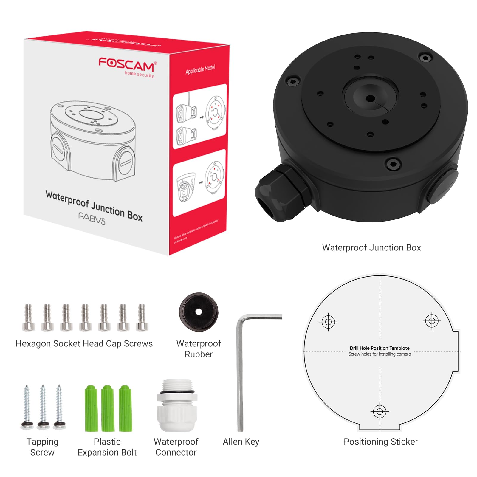 Foscam FAB99 - Scatola stagna per esterni in alluminio compatibile con G4P, G4C Foscam FAB99 - Scatola stagna per esterni in alluminio compatibile con G4P, G4C