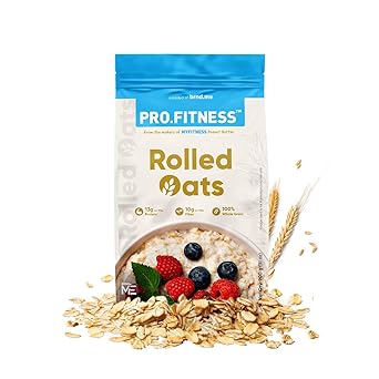 PRO.FITNESS Rolled Oats 900g |100% Wholegrain Premium Rolled Oats | 13g Protein & 10g Rich in Fiber | Nutritious & Healthy Breakfast Cereal - image, photos