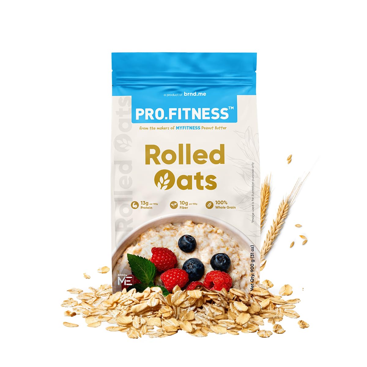PRO.FITNESS Rolled Oats 900g |100% Wholegrain Premium Rolled Oats | 13g Protein & 10g Rich in Fiber | Nutritious & Healthy Breakfast Cereal-image-42