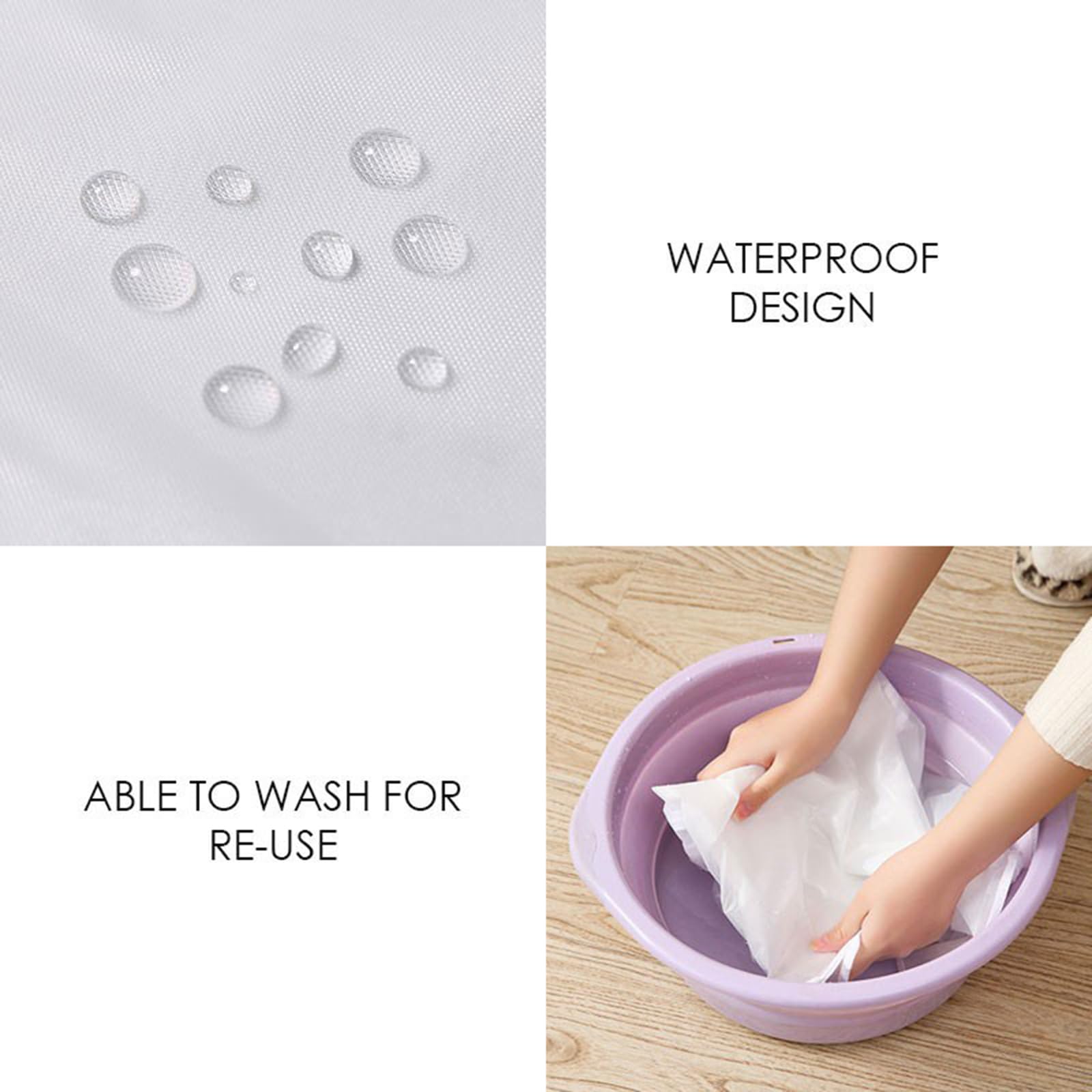 Fundas para ropa Perchero translúcido Funda antipolvo Impermeable Transpirable Colgando Armario Funda de almacenamiento Traje Vestido Bolsas de ropa, 157 x 153 cm, Blanco (Blanco 180x153 cm)