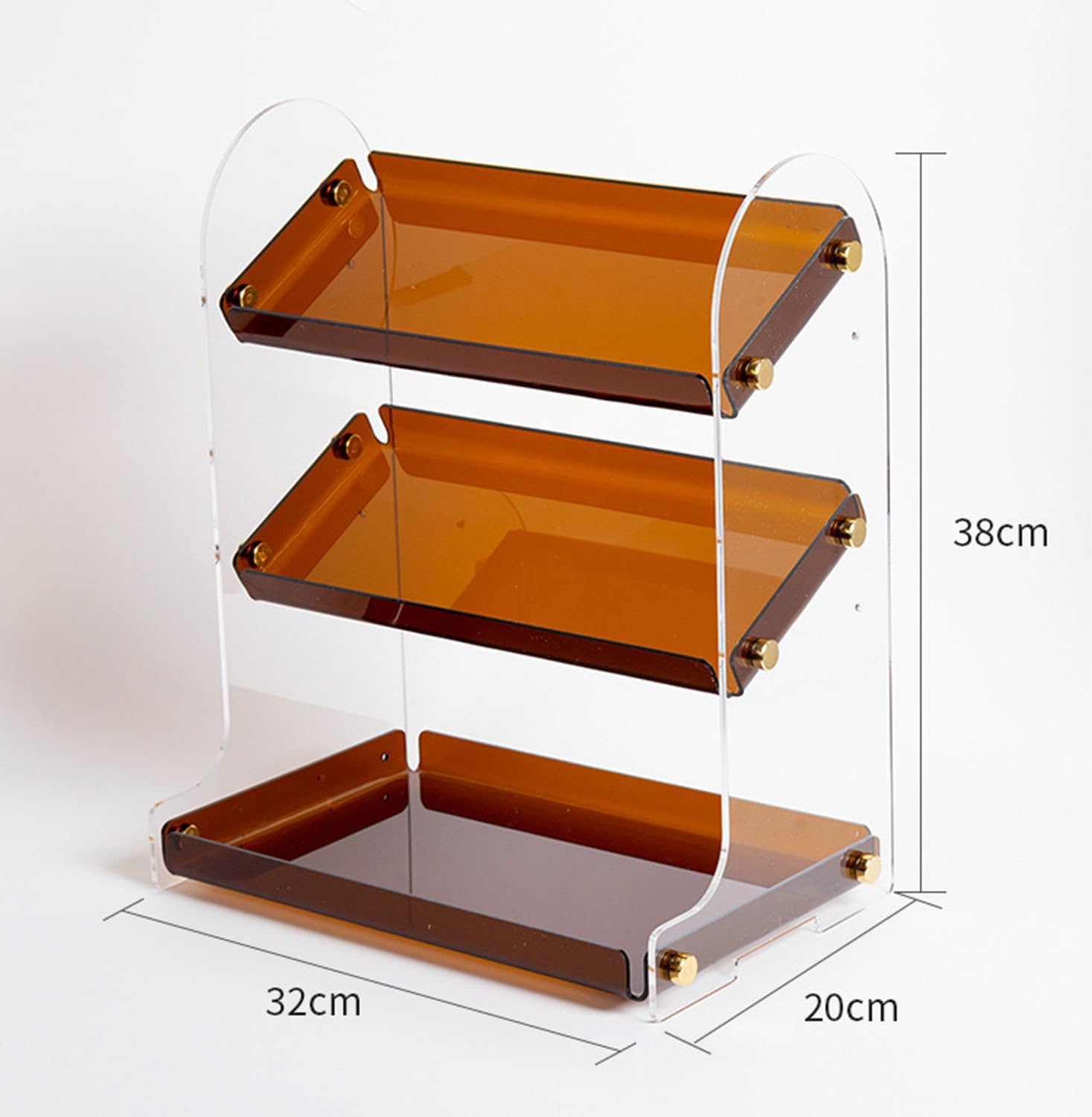 Estante acrílico de 3 niveles para encimera de baño, organizador de maquillaje impermeable para cosméticos, perfumes y soluciones de almacenamiento de oficina