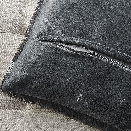 Image of Faux Fur Throw Pillow Covers for Couch Decorative Pillows 16x16 Inch