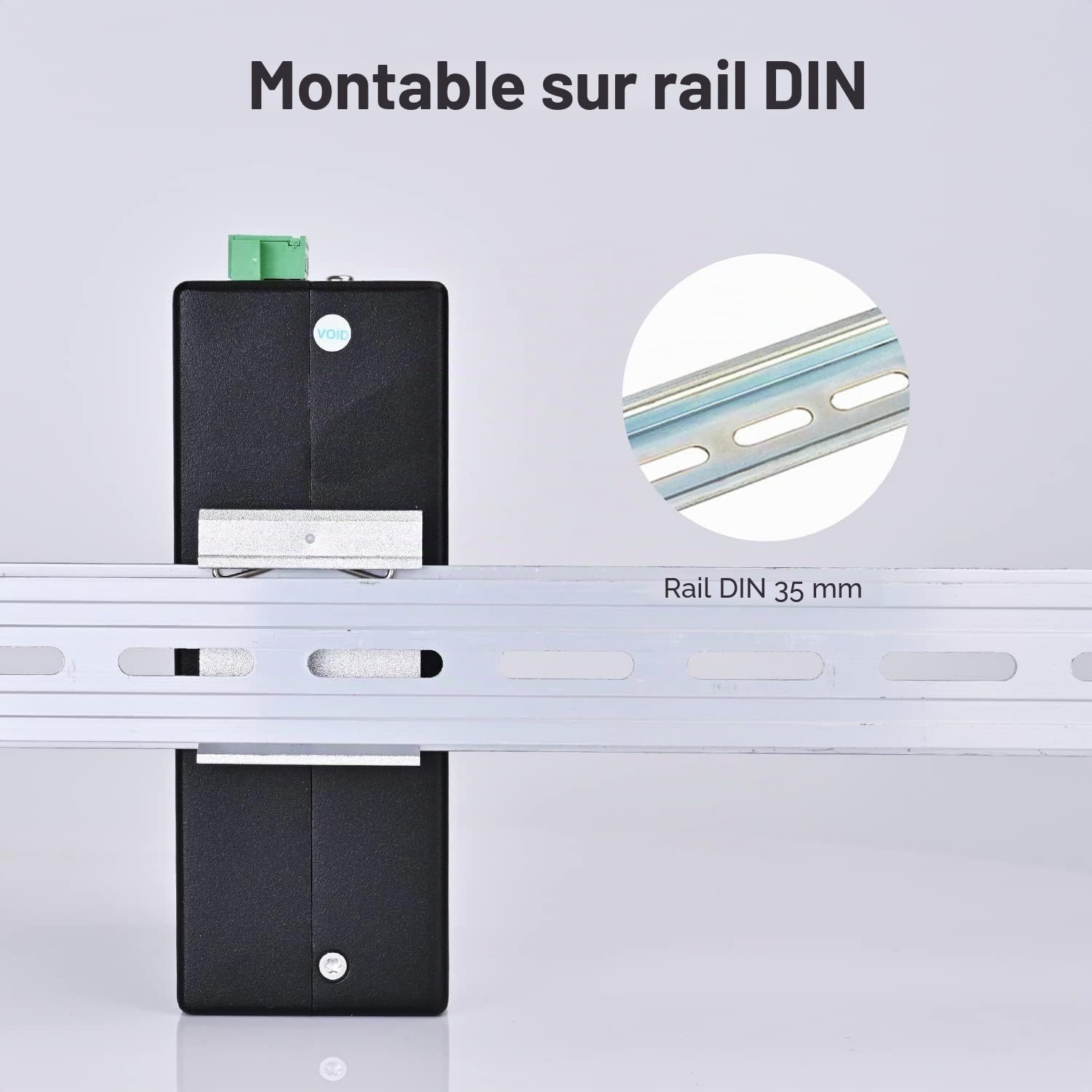 InHand Networks ISE2005D Switch Ethernet Industriel 5 Ports 10/100 Mbps, Commutateur Réseau Non Géré pour Rail DIN, Ultra-Compact, -40°C à +75°C, Certifié CE/UL (Bornier Inclus)