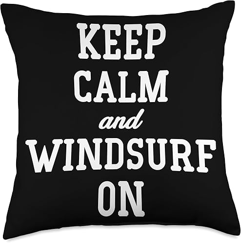 Keep Calm and Windsurf On Funny Boardsailing Kitesurfing Throw Pillow, 18x18, Multicolor disponible en Yaxa Guatemala