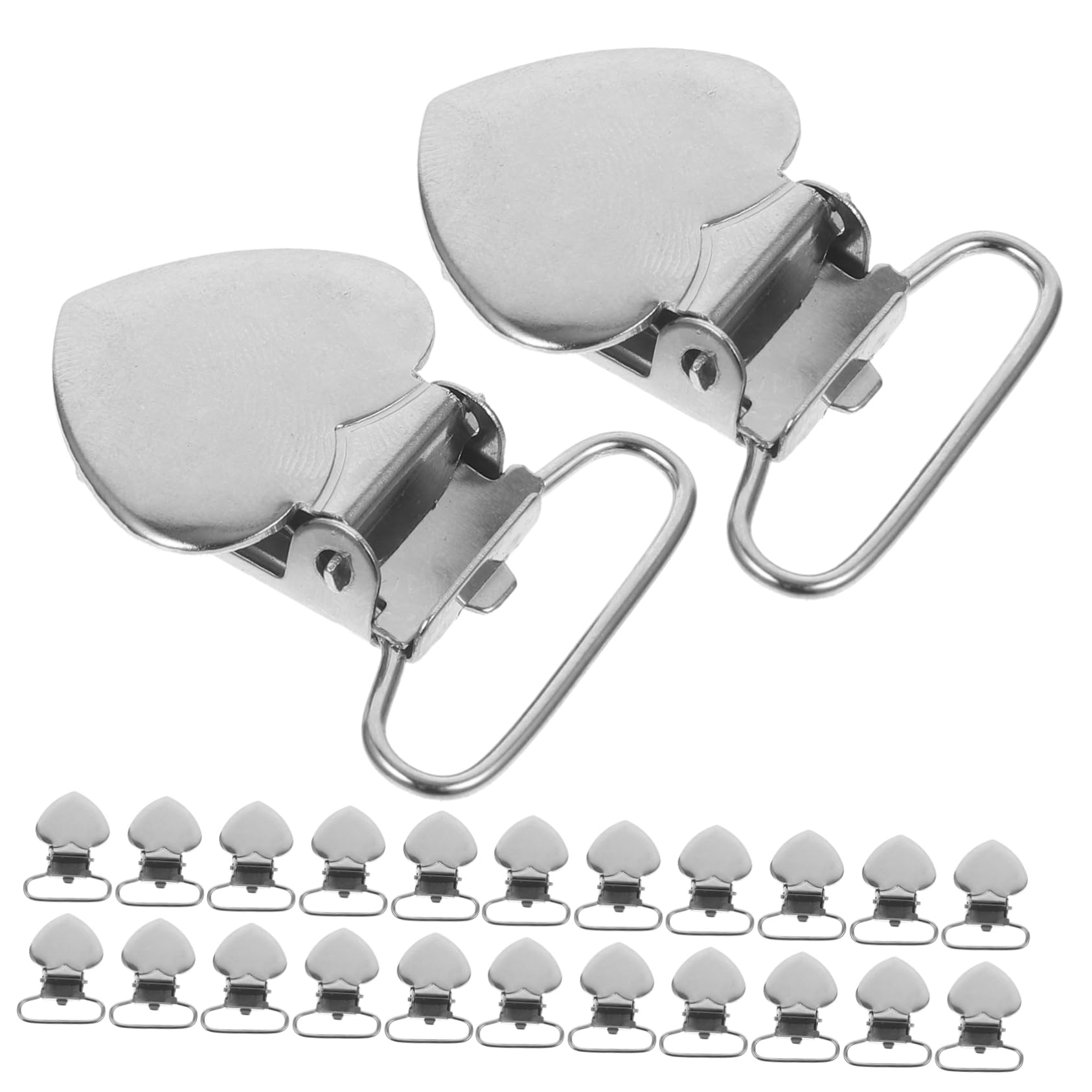 TOVINANNA 30pcs Heart Shape Suspender Clips Metal Clothes Clamp Fasteners Versatile Sheet and Pacifier Clips for Easy to Install Smooth Surface Design