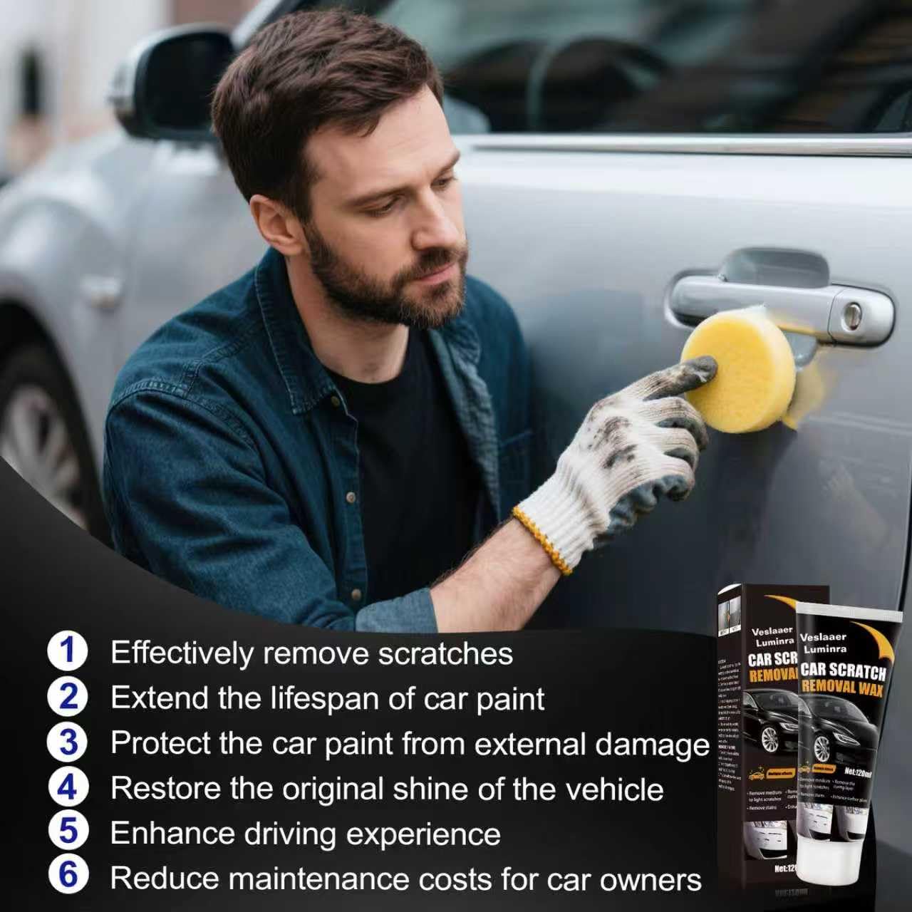 2026 New Upgraded Erase Car Scratch Remover for Deep Scratches, Car Paint Scratch Remover for Vehicles, Car Scratch Repair Kit, Cars Paint Scratch Repair (1) — view 7