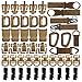 48PCS Tactical Gear Clip Set Molle Webbing Appendici per Tactical Backpack Bag Vest Belt - Nylon Portachiavi Holder, D-Ring Locking Hanging Hook Hook Tube Clip Web Dominator Elastic String (Marrone)