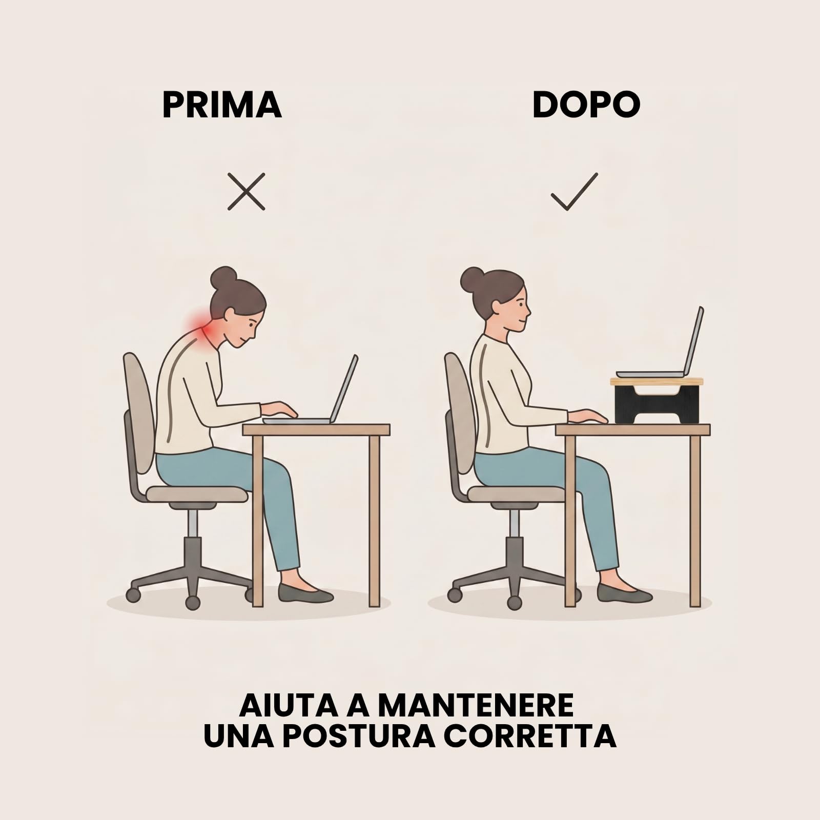MeansWood Bridge Supporto Professionale Ergonomico Monitor Nero Lucido in MDF Secondo Schermo, Laptop, TV MADE IN ITALY