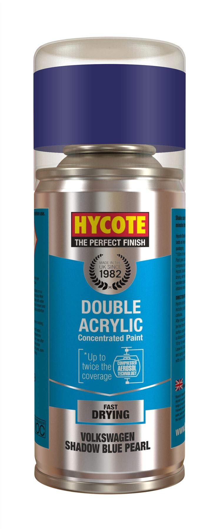 HYCXDVW606 Touch Up Spray Paint 150ml x2 VW Shadow Blue Pearlescent By Hycote