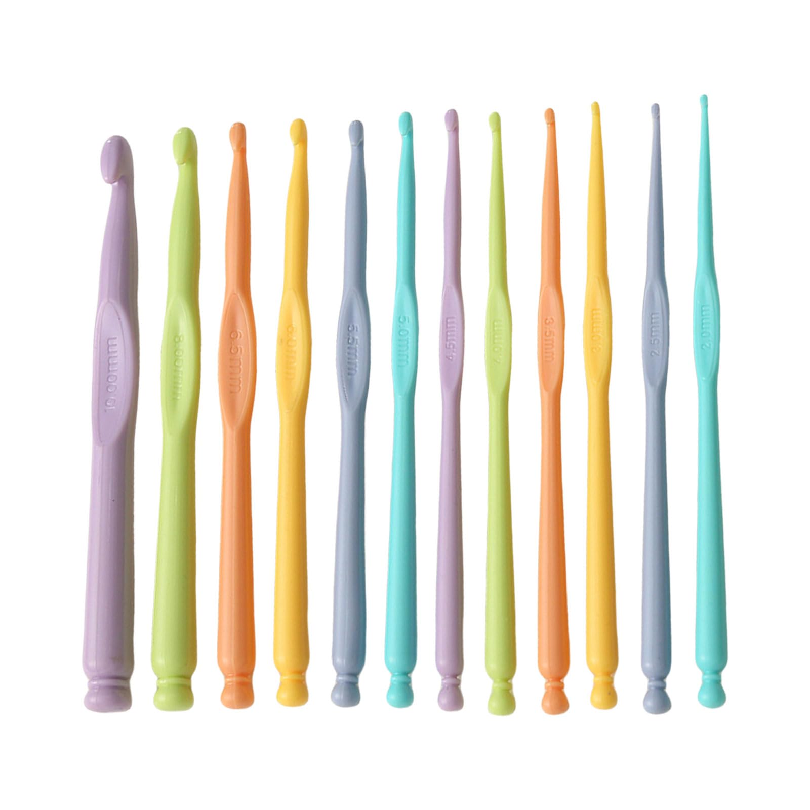 Jazuaiao 12Pcs Professional Long Handle Crochet Hook 2.0mm-10mm Ergonomic Crochet Hook Set Needle for Beginner Yarn