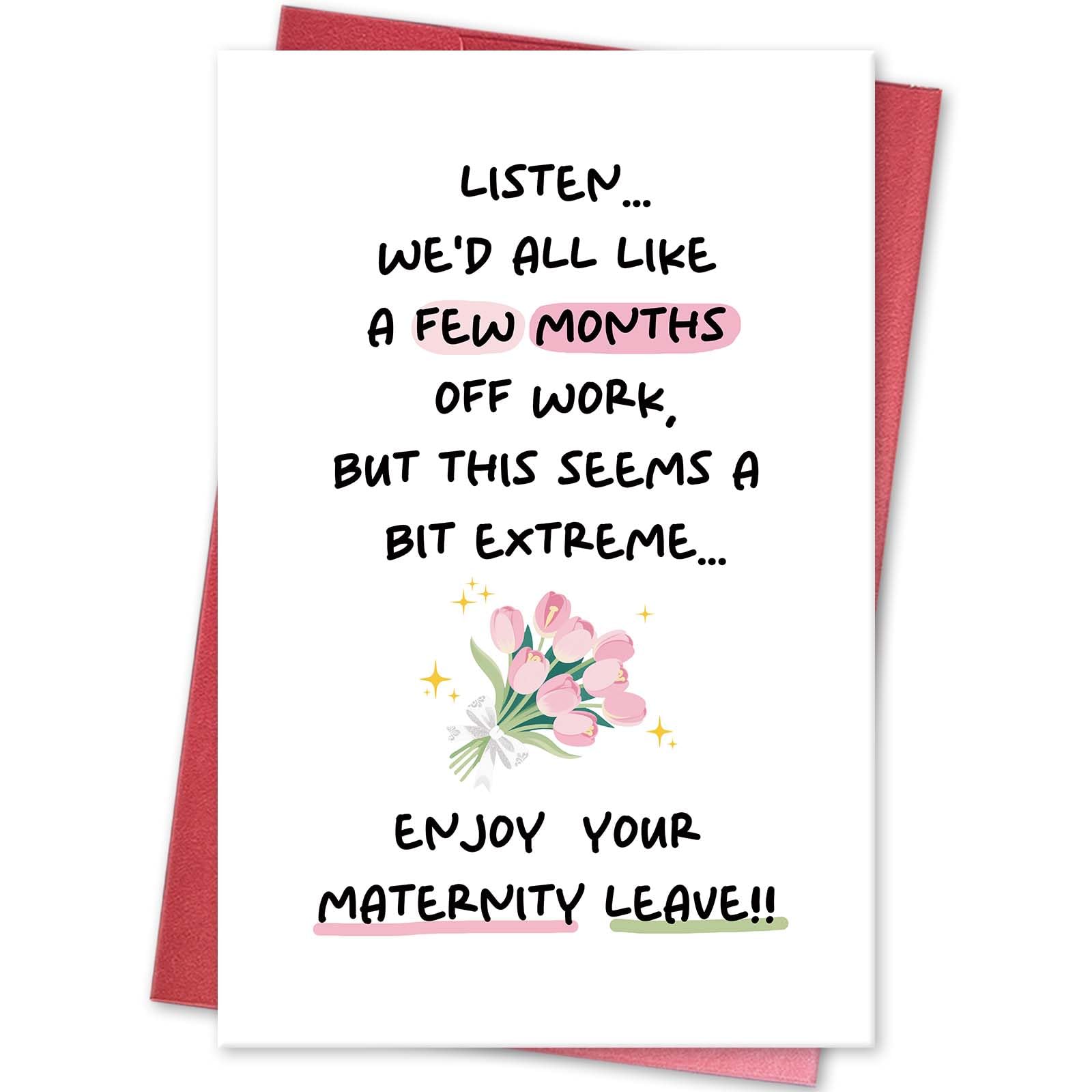 Funny Maternity Leave Card Sarcastic Pregnancy Congratulation Card for Coworker Office Goodbye Card for Pregnant Coworker