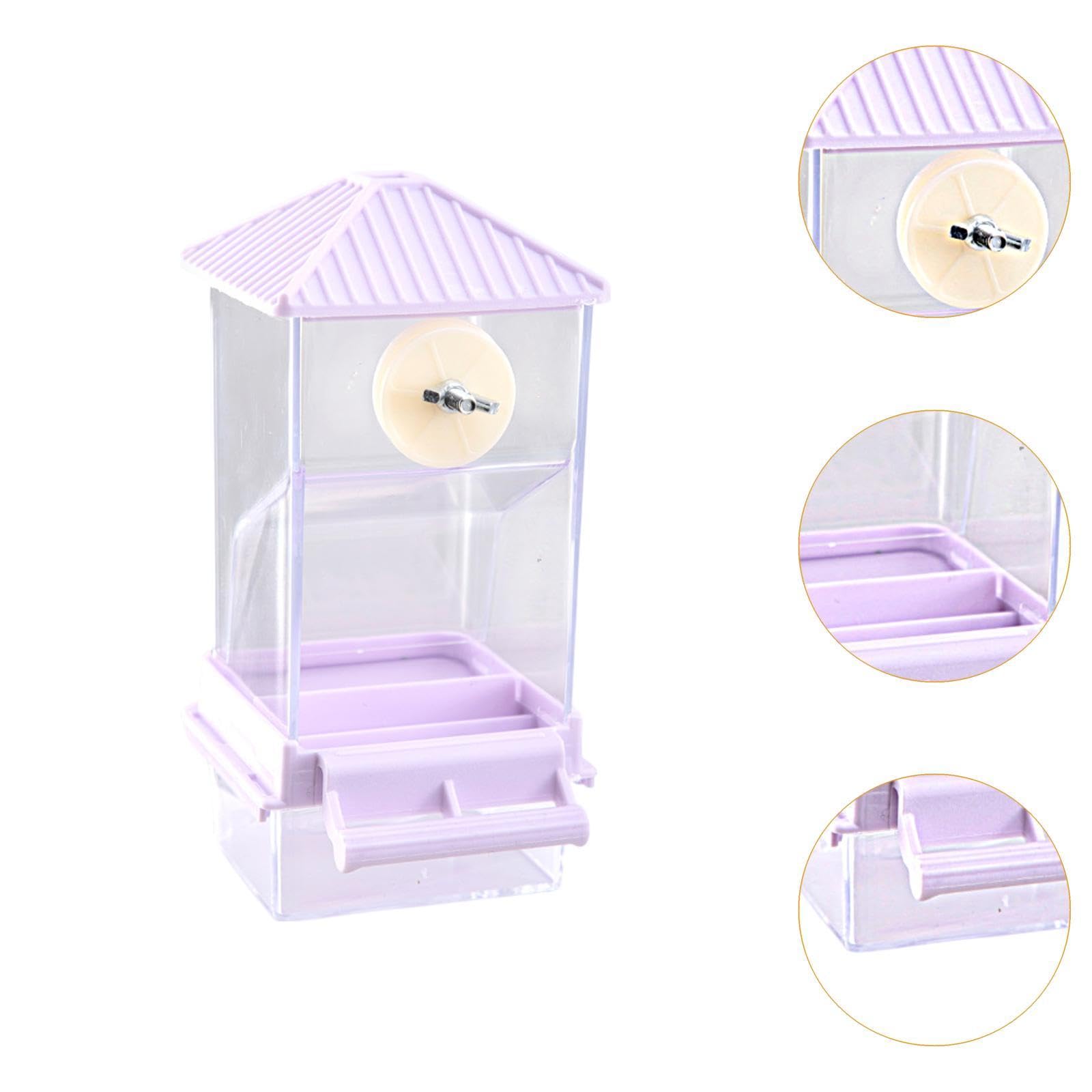 Baoblaze Bird Cage Feeder Food Container Sturdy Parrot Foraging Feeder Cage Accessories for Budgerigar Parakeet Small and Medium Birds, Violet