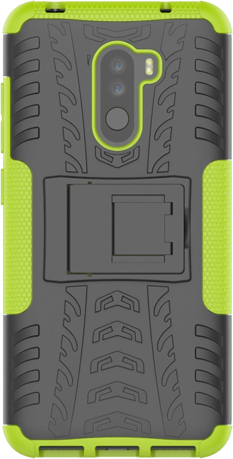Heniya Xiaomi Pocophone F1/Poco F1 Case- Dual Layer Rugged Armor Shockproof Bumper Hard Back Case Cover for Xiaomi Pocophone F1/Poco F1(Green)