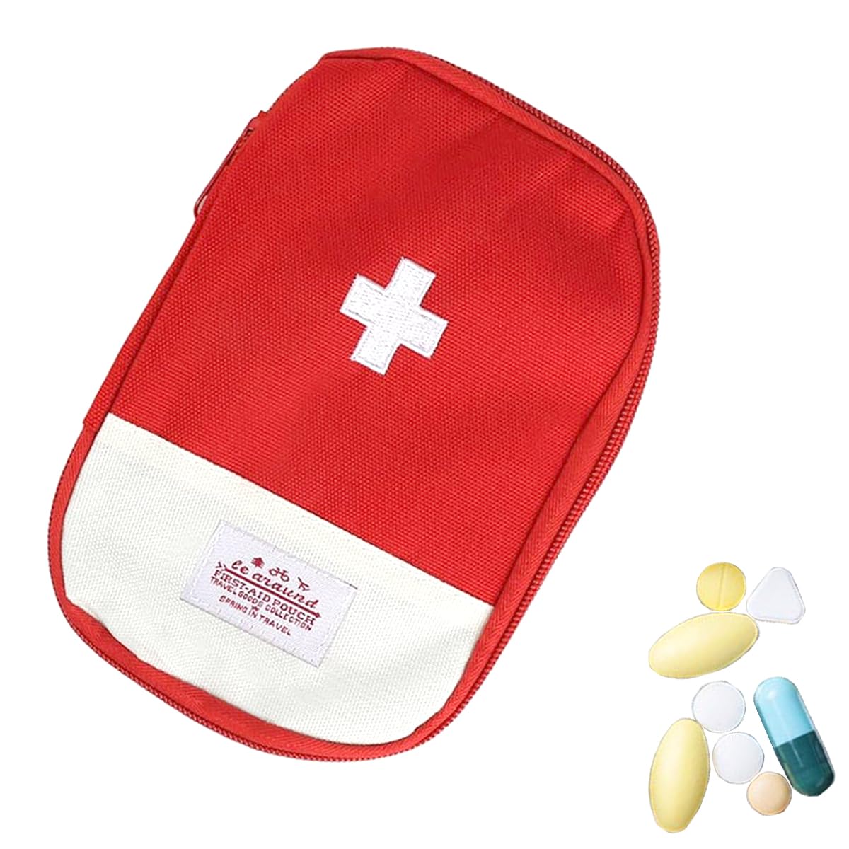 Mini Botiquín de Primeros Auxilios,Bolsa de Primeros Auxilios,Bolsa Médica Vacio,Primeros Auxilios Portátil Bolsa,Botiquín Médico Vacío,Botiquin de Primeros Auxilios Vacía,(Rojo)