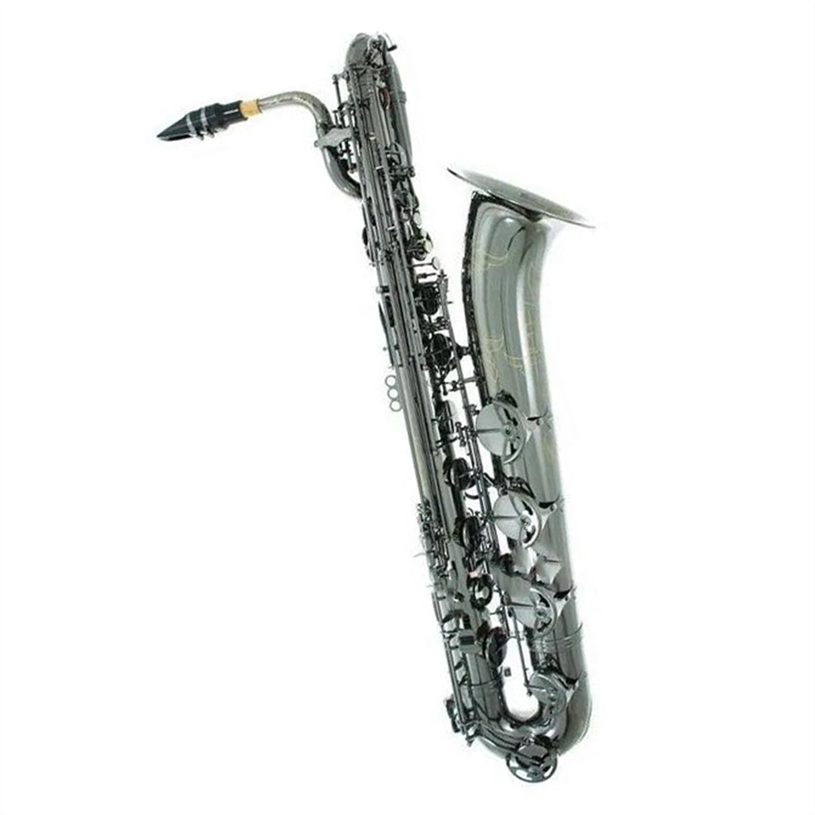 Student Sassofono Sax Professionale Per Sassofono Baritono In Ottone, Superficie Placcata In Nichel Nero, Con Custodia, Bocchino