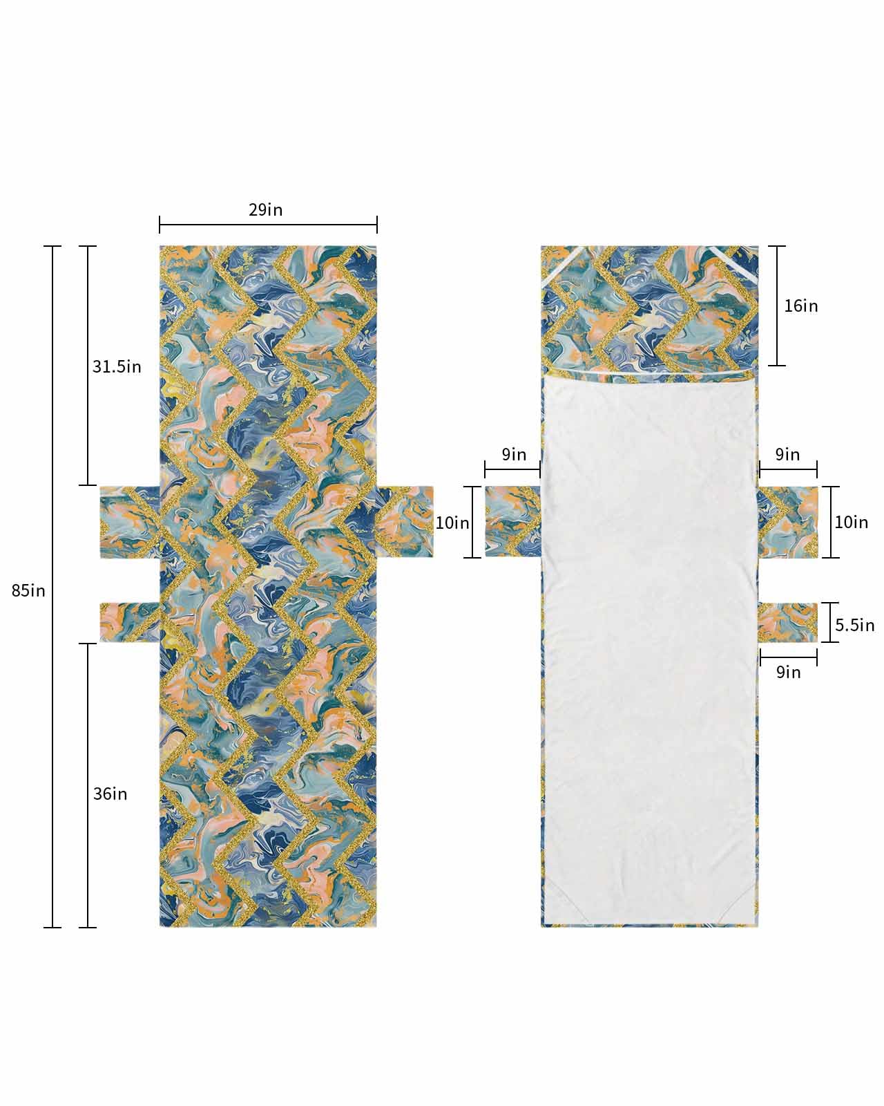 Golden Marble Beach Lounge Chair Towel Cover, Soft Chaise Lounge Towel with Side Pockets Patio Pool Chairs Cover for Beach/Pool Sunbathing 29x85 Geometric Navy Blue Abstract Aesthetics Art