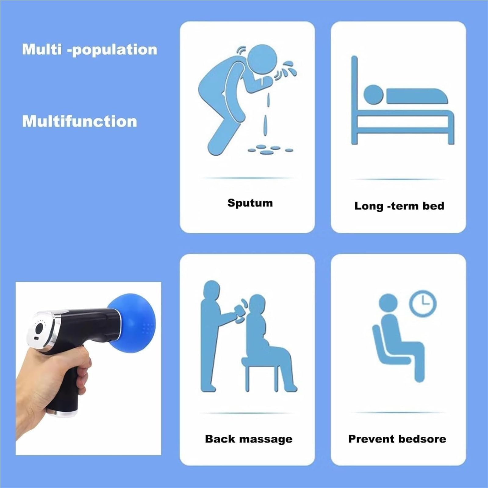 Coppetta Elettrica In Silicone For Percussioni Toraciche, 2025 Ausili For Terapia Fisica Toracica (CPT), Dispositivo For La Rimozione Del Muco For Pazienti Costretti A Letto, Vibrazione Della Fascia