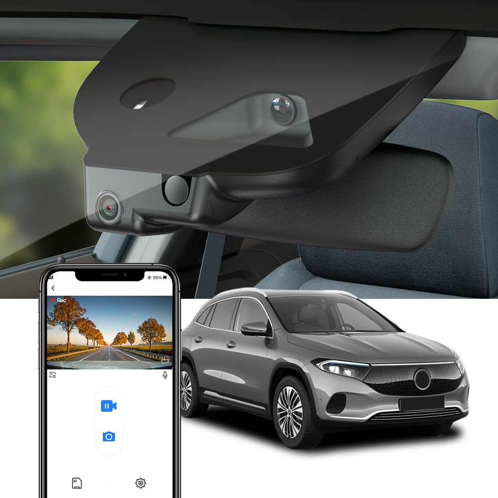 Fitcamx Dashcam Compatible avec Mercedes-Benz GLA 2024-2026 GLA 250 & EQA, B Class (HD2-6669), OEM Caméra de Voiture 4K UHD 2160P Video WiFi, G-Senseur, Enregistrement en Boucle, WDR, Plug&Play, 64 Go