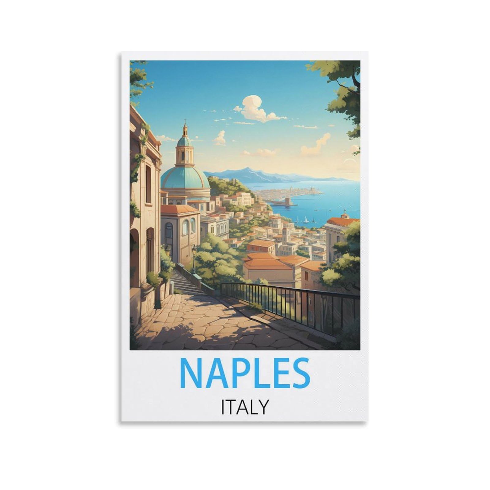 Metal Tin Sign Plaque Poster,Naples Italy,Vintage Plaques Poster Plaque Decor Retro Posters Gallery Wall Art Print 20x30cm